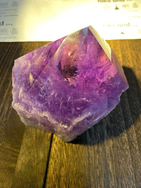 天然石 ボリビア産 アメトリン アメジスト ハーフポリッシュ ポイント 紫水晶 カラーチェンジ ビッグサイズ