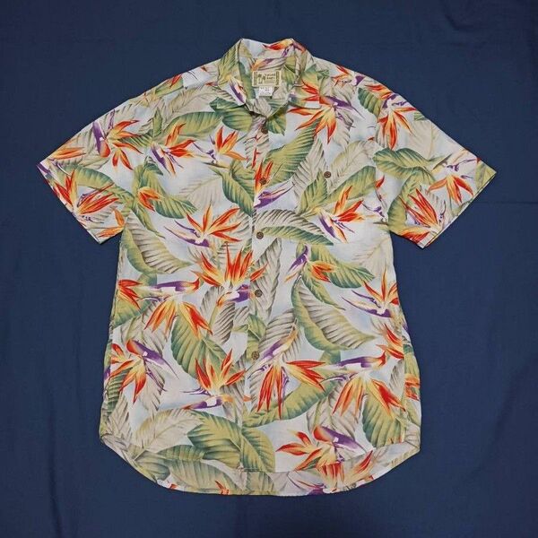 メンズ Island bogo HAWAII ストレチア柄 アロハシャツ