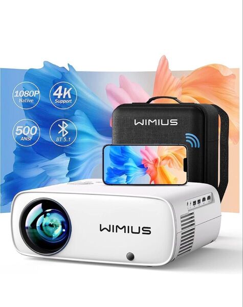 WiMiUS s26プロジェクター小型 高輝度550ANSIルーメン 5G&2.4Gwifi リアル1080PフルHD 4K対応