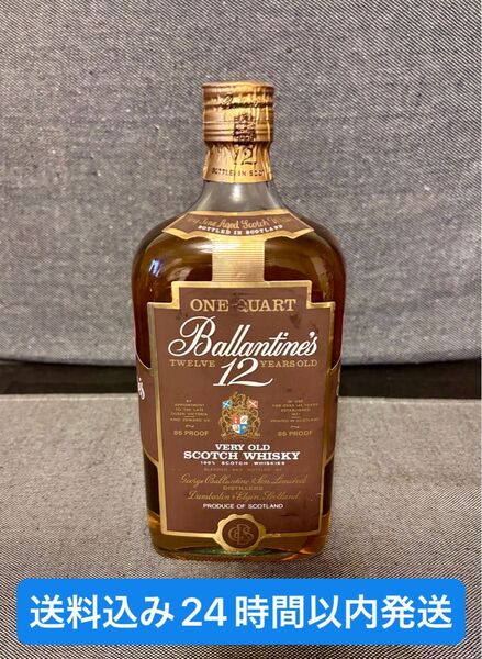 BALLANTINE'S 12years old バランタイン12年 赤青旗 1QUARTボトル 1970年代流通品 古酒 未開封