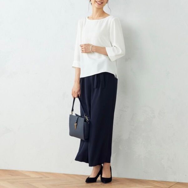 新品未使用 COMME CA ISM セットアップ Tブラウス×ワイドパンツ M