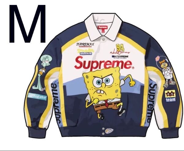 Supreme SpongeBob SquarePants Jeff Hamilton Racing Jacket "White"