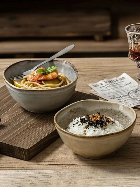 ヴィンテージ セラミック ボウルセット 電子レンジ対応 キッチン レストラン サラダボール 円形960189
