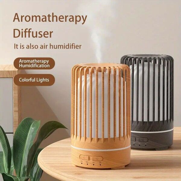 超音波 アロマセラピー マシンエッセンシャル オイル ディフューザー 加湿器 木目 ウッド569545