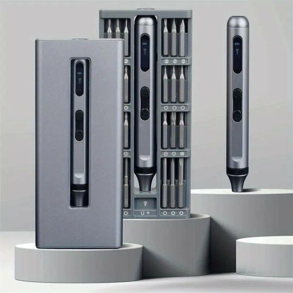 精密電動ドライバーセット 静音 高耐久性 Type-C 急速充電対応 コンパクト スリムデザイン DIY工具438606