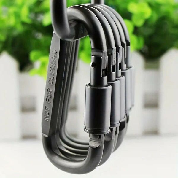5つの防水耐摩耗 アルミニウム合金 カラビナ D型バックル 高耐久 頑丈 キーリング キーホルダー307586