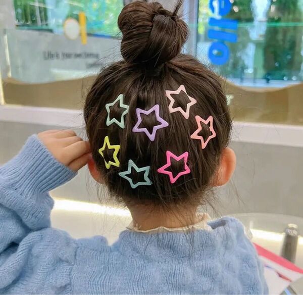 キッズヘアピン 星型 10個入り カラフル