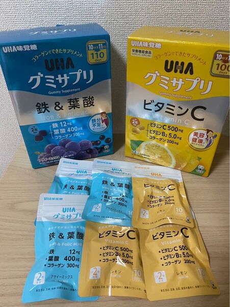 グミサプリ 鉄 葉酸 ビタミンC 6袋 アサイーミックス レモン