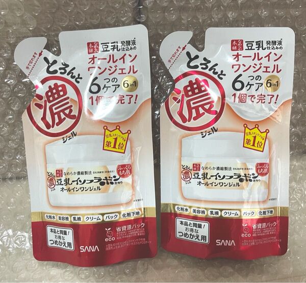 新品 豆乳イソフラボン オールインワンジェル とろんと濃ジェル つめかえ用100g 2個セット