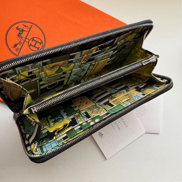 【美品】 810 HERMES エルメス アザップ シルクイン 長財布