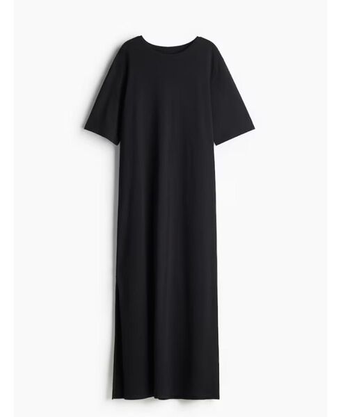 H&M ロングTシャツワンピース ネイビー