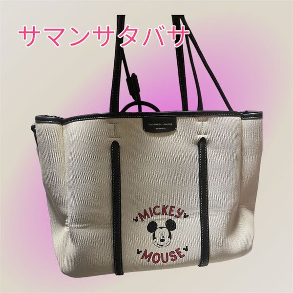 サマンサタバサ ミッキーマウス トートバッグ キャンバス
