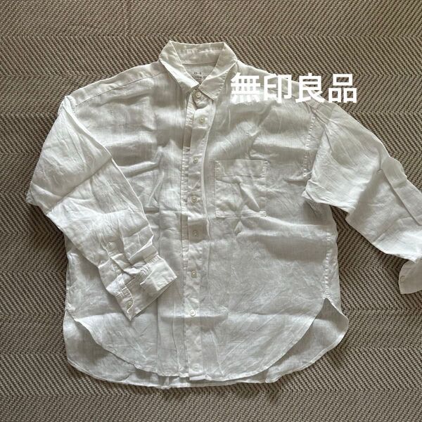 無印良品 リネン長袖シャツ ホワイト