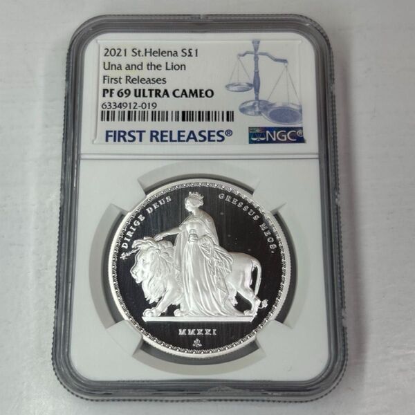 2021年 セントヘレナ ウナとライオン 銀貨 NGC PF69 ULTRA CAMEO NGC鑑定済み
