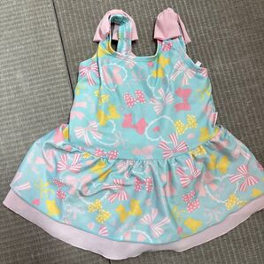 女の子 水着 リボン柄 80サイズ kids forget キッズフォーレ ミントグリーン