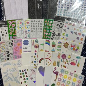 トレカデコ シール 英語 文字 キラキラ リボン