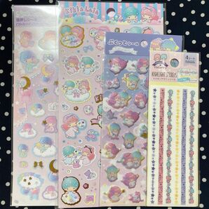 リトルツインスターズ キキララ シール ぷくぷくシール ダイソー セリア キャンドゥ 箔押し