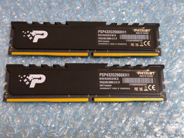 メモリ デスクトップPC用 Patriot PSP432G2666KH1 DDR4-2666 合計32GB (16GB 2枚組)