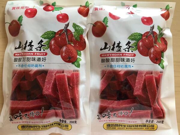 山査条 サンザシスティック 山査子 さんざし 中華お菓子 200g 2袋セット