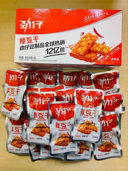 勁仔厚豆干 香辣味 豆腐干 豆乾 1箱(共計20個入りx20g)