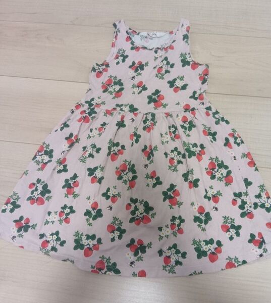 いちご摘み ノースリーブ ワンピース 110 H&M