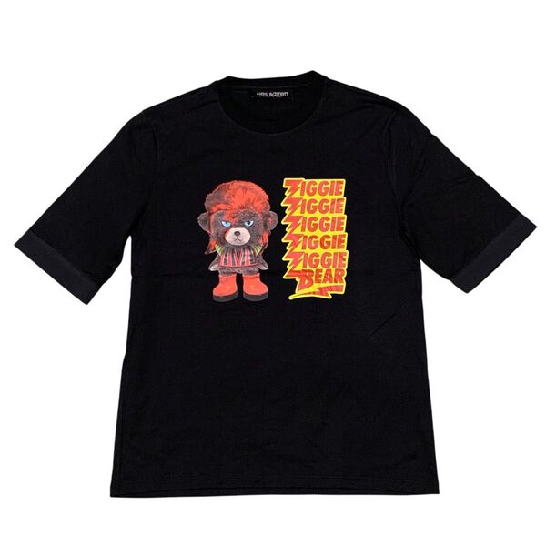 美品 NeiL BarreTT ニールバレット ZIGGIE BEAR ジギーベア半袖TシャツS ブラック デヴィッドボウイ