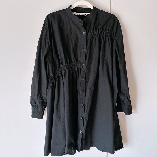 zara ブラックシャツチュニック