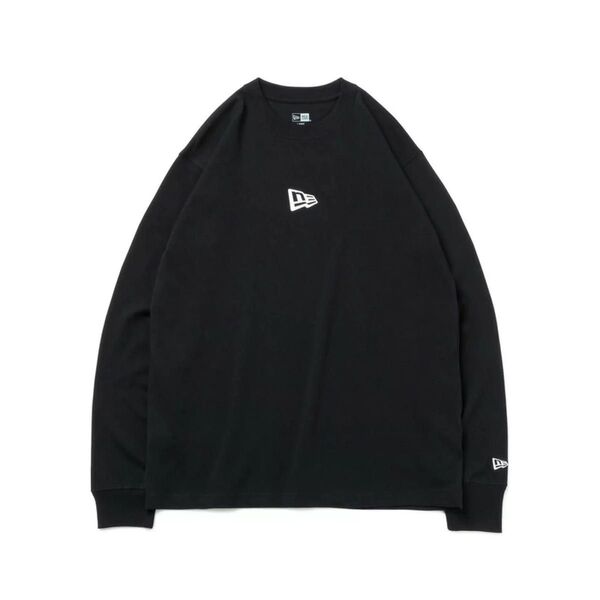 NEWERA ニューエラ 長袖 コットン Tシャツ 長袖 ロンT プロクラブ 丸首 ブラック プリント 刺繍 メンズ カジュアル黒