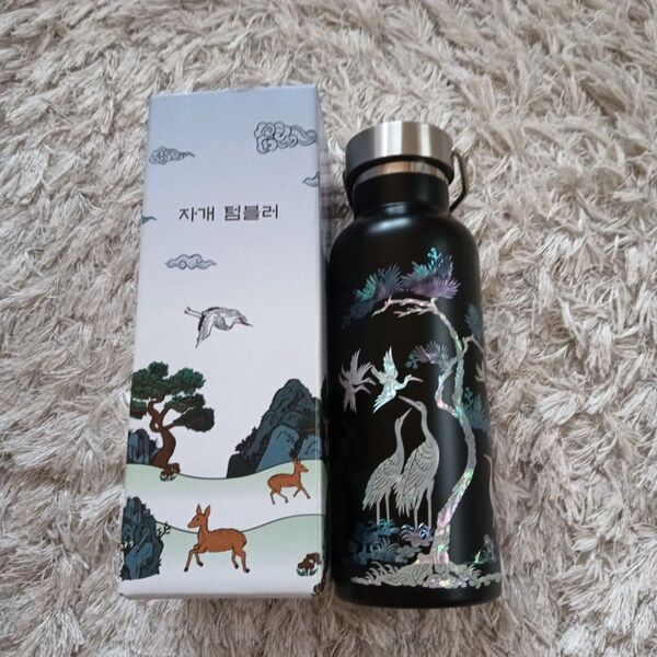 韓国 ステンレス水筒黒 ブラック 新品未使用