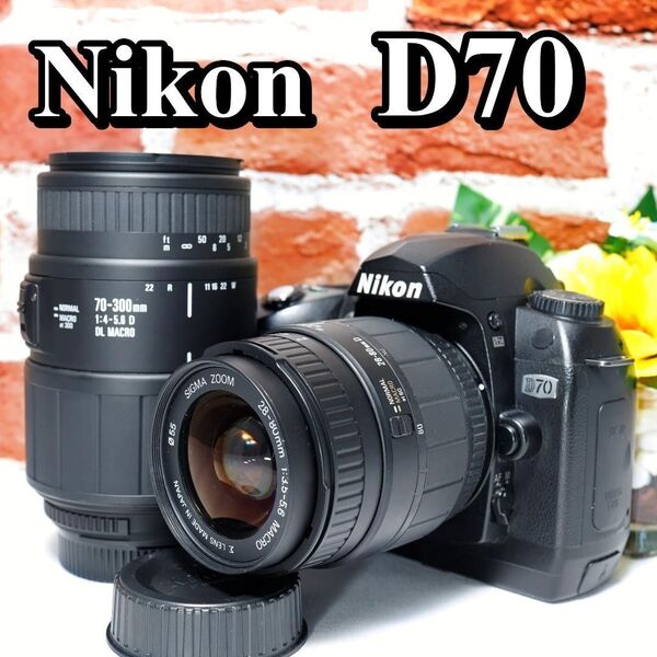 【即購入で500円OFF】元箱付き Nikon D70 超望遠レンズ ダブルレンズセット 初心者オススメ ニコン