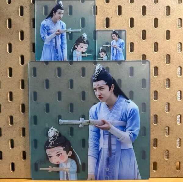 【3点】20cm×20cm 王一博 ワンイーボー 可愛い 藍忘機 超大アクリルカード191