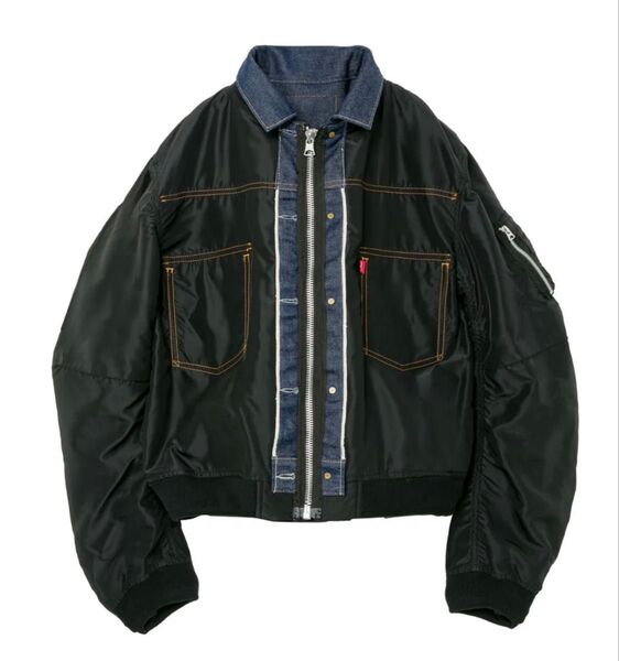 Levi's x sacai デニム×ツイル リバーシブルブルゾン 黒 2 サカイ×リーバイス