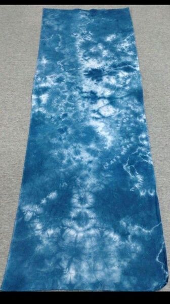 ハンドメイド 藍染 絞り染め 絞染 晒 晒し 手ぬぐい 岡生地 105cm 1147