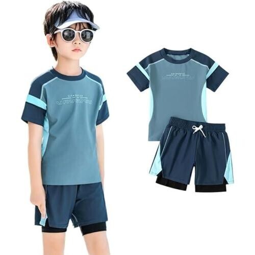 水着 男の子 上下2点セット 薦身長110?120cm キッズ 学生 子供 水着セット スイムウェア 体型カバー 水泳