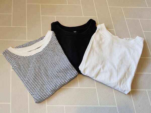 UNIQLO スラブジャージークロップドT 3枚セット