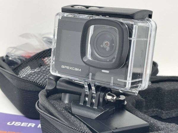 Apexcam X70pro フロント自撮り液晶付き アクションカム 4K30fps 外部マイク リモコン WiFi 手ぶれ補正
