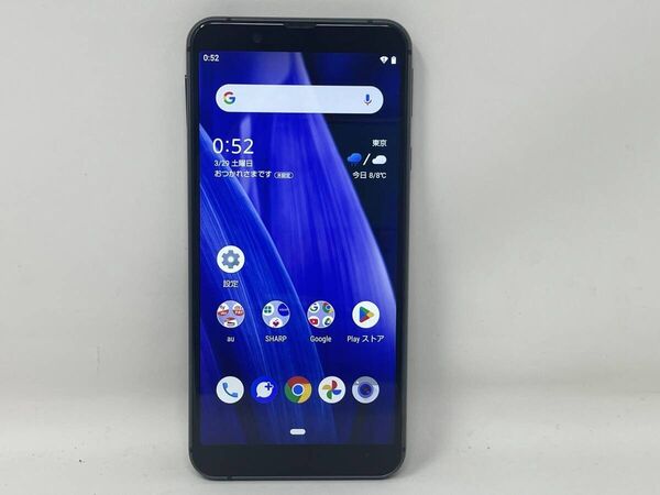 美品 シャープ SHARP AQUOS sence3 basic SHV48 ブラック スマホ SIMフリー au povo