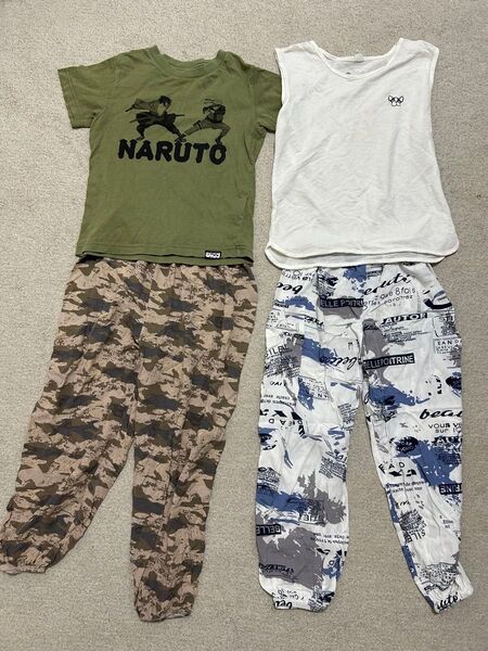 半袖 長ズボン 長パンツ シャツ 100cm 110cm 4枚セット
