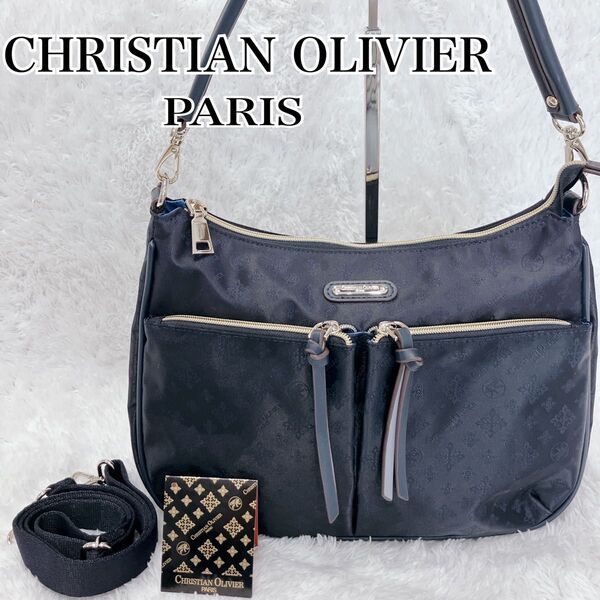 CHRISTIAN OLIVIER ショルダーバッグ 2way ネイビー ナイロン