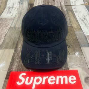 Supreme Leather Applique 6-Panel "Navy" シュプリーム キャップ レザー ネイビー