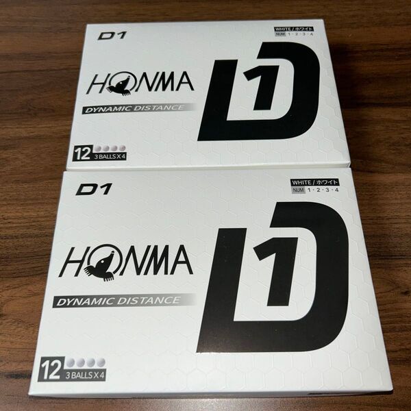 新品未使用!! ホンマ ゴルフボール D1×2箱 2ダース ホワイト BT2401 HONMA