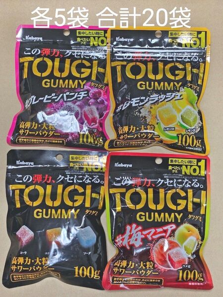 カバヤ タフグミ TOUGH GUMMY 各5袋 合計20袋