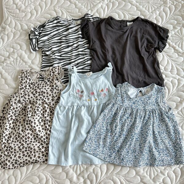 h&m チュニック tシャツ 5着セット トップス 女の子 ノースリーブ 半袖 70サイズ