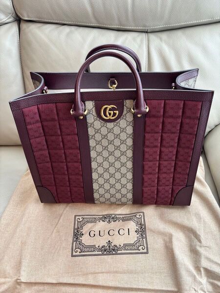 GUCCI グッチ オフィディア ラージトートバッグ バーガンディ 新品未使用