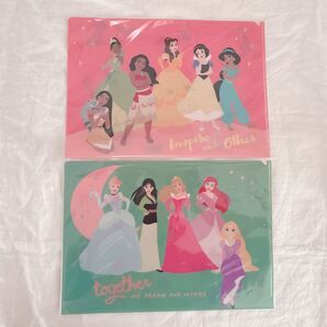 ディズニー プリンセス クリアファイル 2枚セット ピンク グリーン 未使用 ユナイテッドシネマ 映画 映画館
