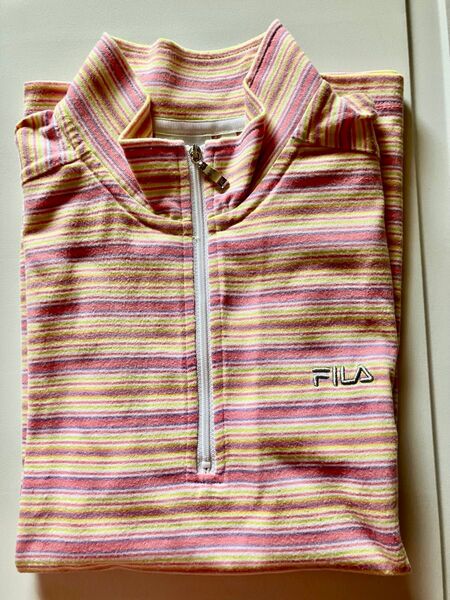 FILA ハーフジップシャツ ボーダー柄 マルチカラー
