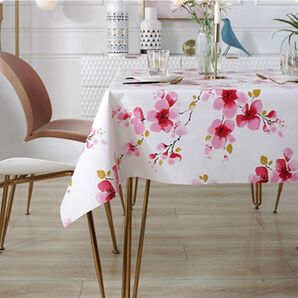 テーブルクロス 140×220cm インテリア 防水 PVC 花 フラワー 花柄 ダイニングテーブル 食卓カバー 撥水