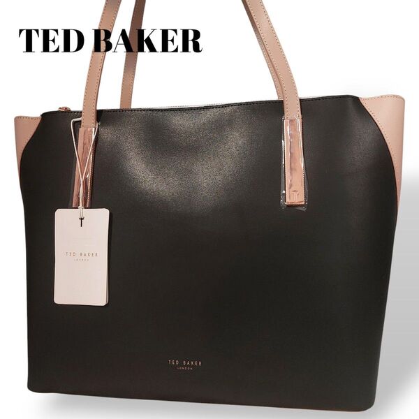 タグ付き未使用級 TED BAKER トートバッグ バイカラー A4収納 大容量 テッドベイカー
