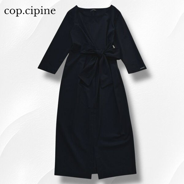 cop.cipine コップコピーヌ ロングワンピース ドレス CITROUILLE ROBE オケージョン リボンマーク 黒