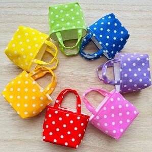 ミニミニトートバッグ 小物入れ プチギフト ラッピング 7個セット ハンドメイド